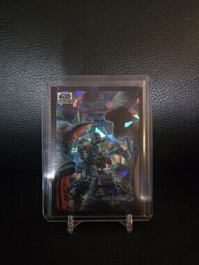 Topps Chrome Star Wars Galaxy Boba Fett Ambushed Refractor #54/150 Trading Card